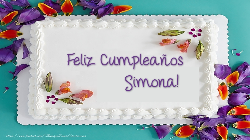 Felicitaciones de cumpleaños - Tartas | Tarta Feliz Cumpleaños Simona!