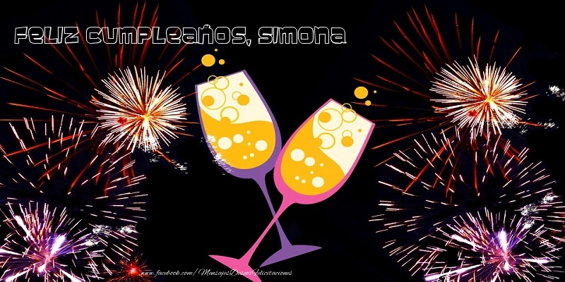 Felicitaciones de cumpleaños - Champán & Fuegos Artificiales | Feliz Cumpleaños, Simona