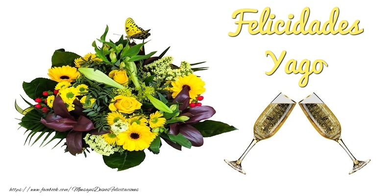 Felicitaciones de cumpleaños - Champán & Flores | Felicidades Yago