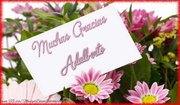 Felicitaciones de gracias - Flores | Muchas Gracias Adalberto