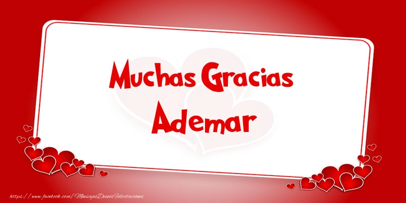Felicitaciones de gracias - Corazón | Muchas Gracias Ademar