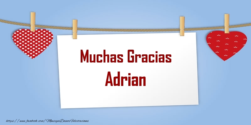 Felicitaciones de gracias - Muchas Gracias Adrian