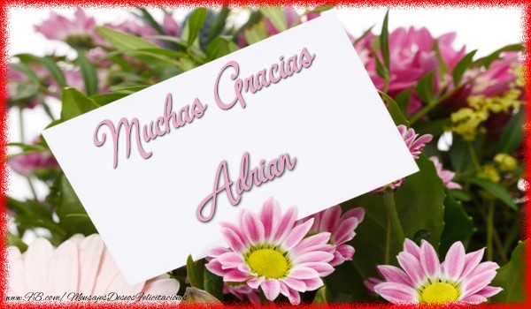 Felicitaciones de gracias - Flores | Muchas Gracias Adrian