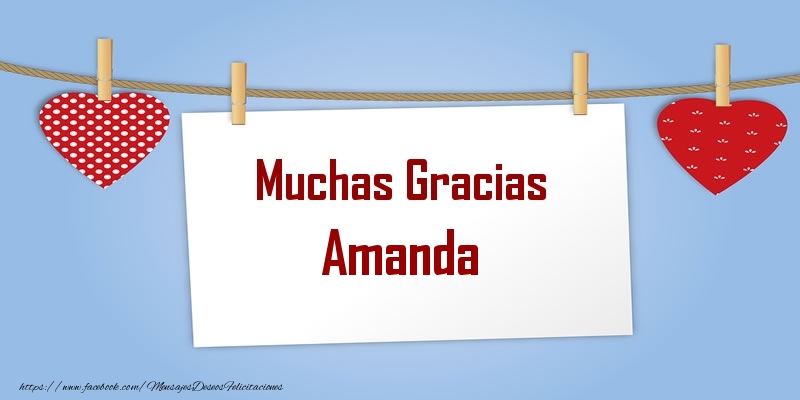 Felicitaciones de gracias - Muchas Gracias Amanda