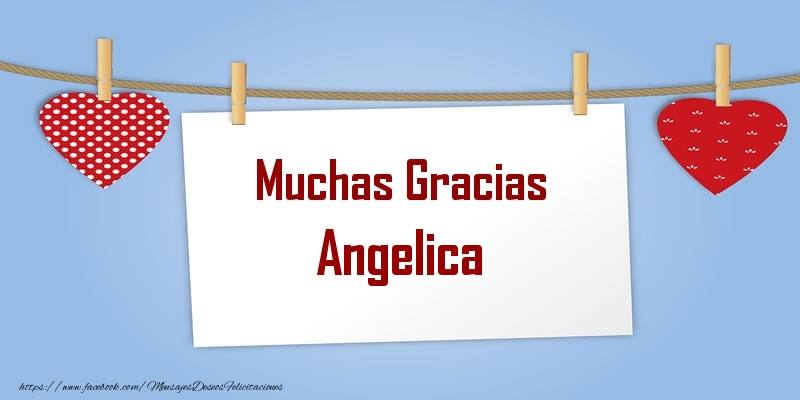 Felicitaciones de gracias - Corazón | Muchas Gracias Angelica