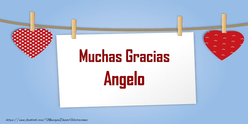 Felicitaciones de gracias - Corazón | Muchas Gracias Angelo
