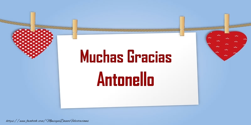 Felicitaciones de gracias - Corazón | Muchas Gracias Antonello