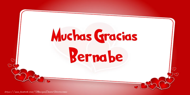 Felicitaciones de gracias - Muchas Gracias Bernabe