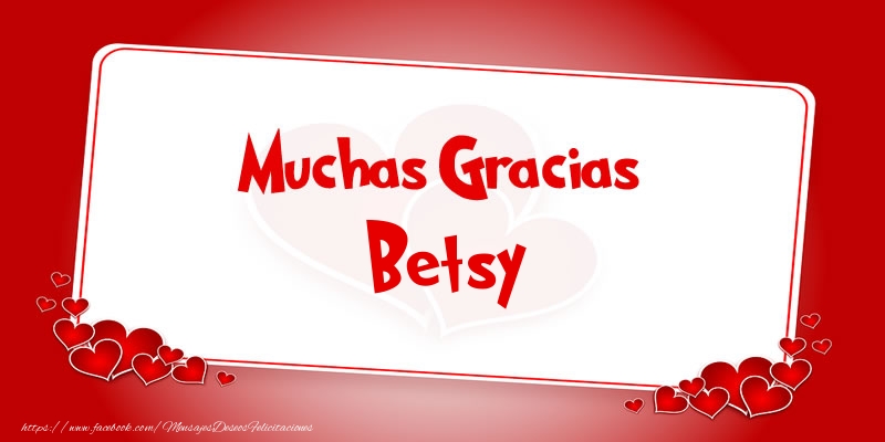 Felicitaciones de gracias - Corazón | Muchas Gracias Betsy