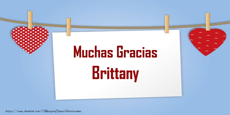 Felicitaciones de gracias - Corazón | Muchas Gracias Brittany