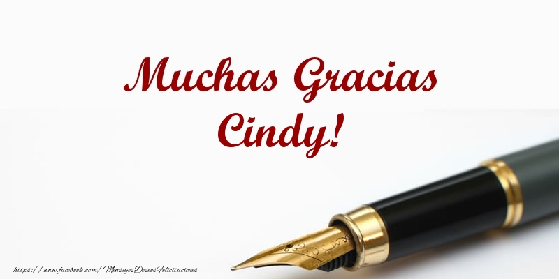 Felicitaciones de gracias - Muchas Gracias Cindy!