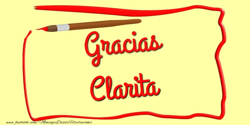 Felicitaciones de gracias - Gracias Clarita