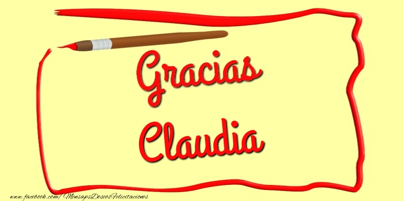 Felicitaciones de gracias - Gracias Claudia