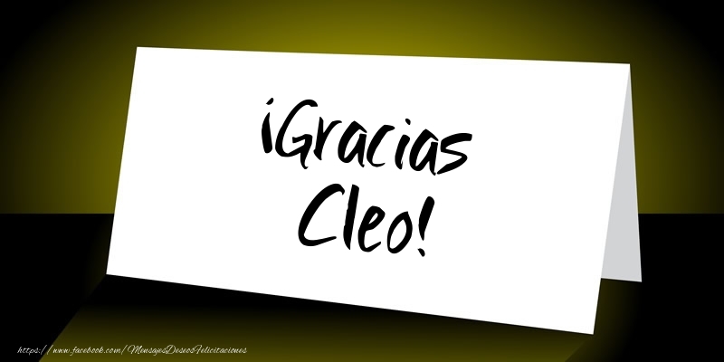 Felicitaciones de gracias - ¡Gracias Cleo!