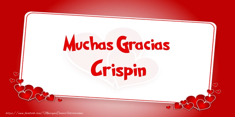 Felicitaciones de gracias - Corazón | Muchas Gracias Crispin