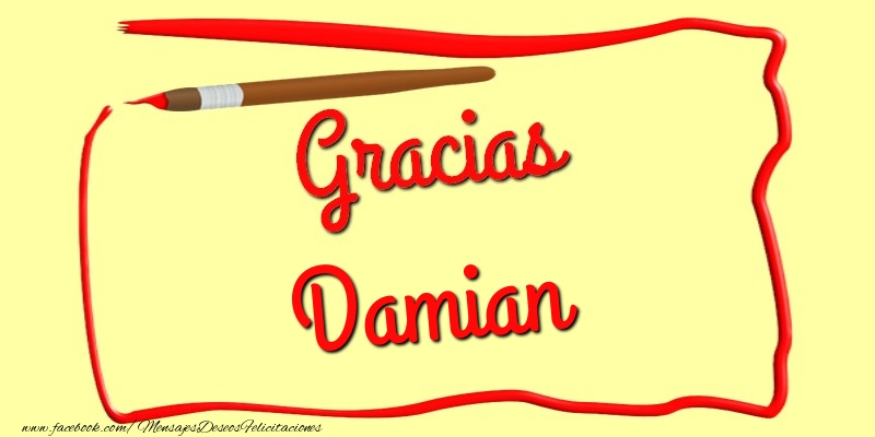 Felicitaciones de gracias - Gracias Damian