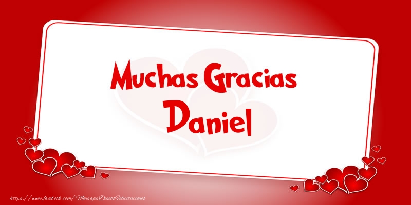 Felicitaciones de gracias - Corazón | Muchas Gracias Daniel