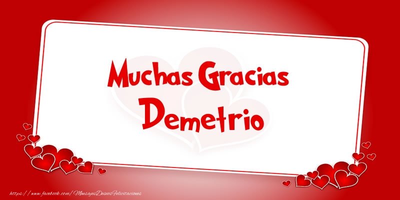 Felicitaciones de gracias - Muchas Gracias Demetrio