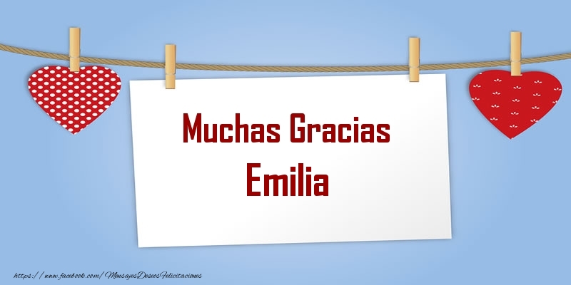 Felicitaciones de gracias - Muchas Gracias Emilia