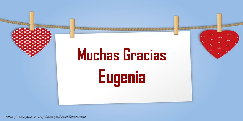 Felicitaciones de gracias - Muchas Gracias Eugenia