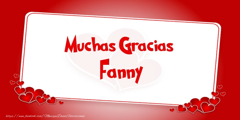 Felicitaciones de gracias - Corazón | Muchas Gracias Fanny