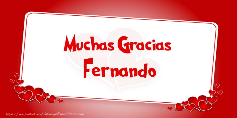 Felicitaciones de gracias - Muchas Gracias Fernando