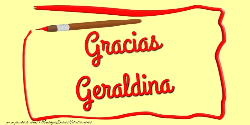Felicitaciones de gracias - Gracias Geraldina