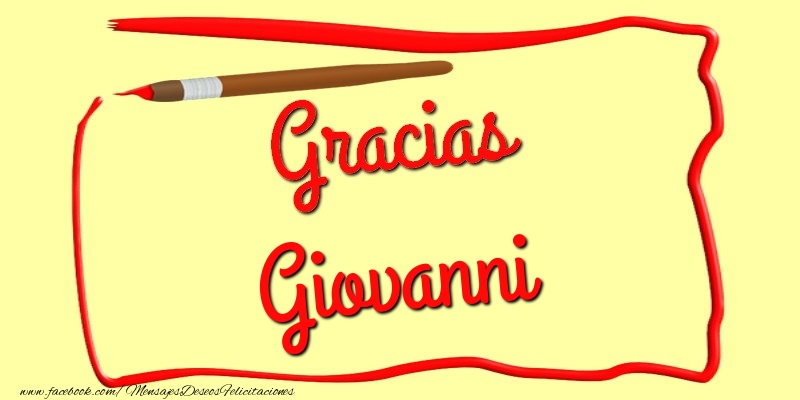 Felicitaciones de gracias - Gracias Giovanni