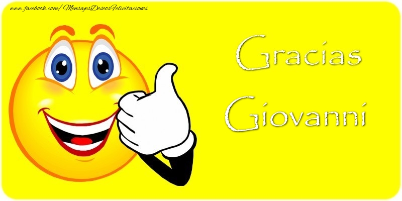 Felicitaciones de gracias - Gracias Giovanni