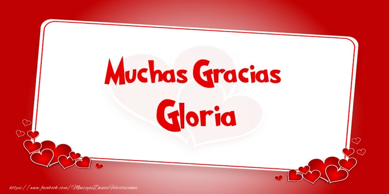 Felicitaciones de gracias - Corazón | Muchas Gracias Gloria