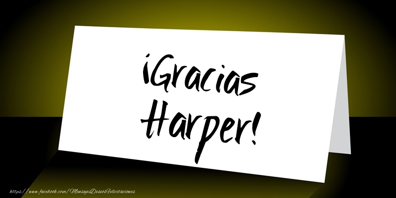 Felicitaciones de gracias - Mensajes | ¡Gracias Harper!