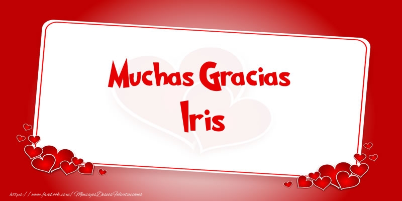 Felicitaciones de gracias - Corazón | Muchas Gracias Iris