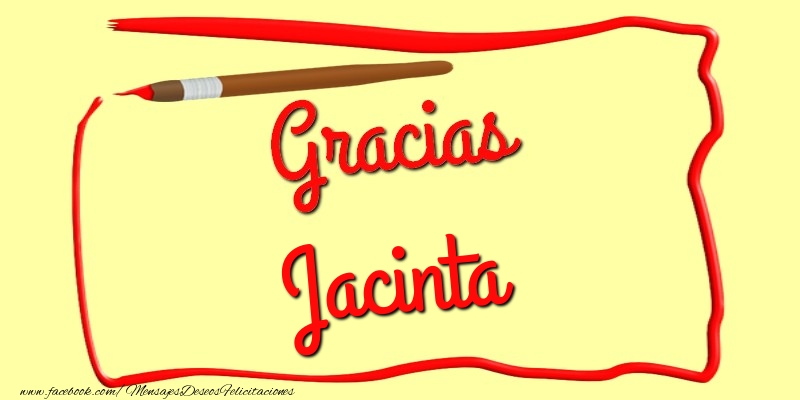 Felicitaciones de gracias - Gracias Jacinta