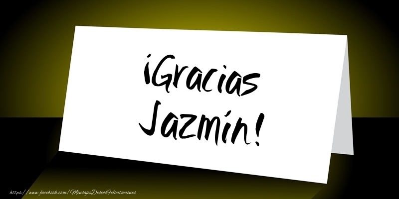 Felicitaciones de gracias - ¡Gracias Jazmín!