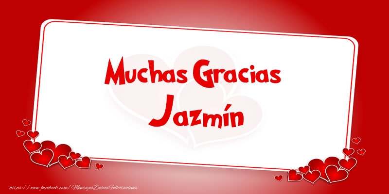 Felicitaciones de gracias - Muchas Gracias Jazmín