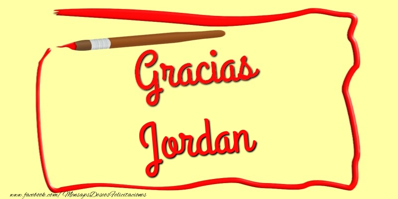 Felicitaciones de gracias - Gracias Jordan