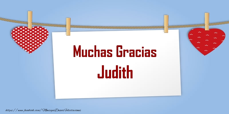 Felicitaciones de gracias - Corazón | Muchas Gracias Judith