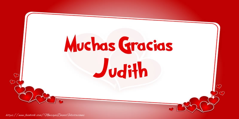 Felicitaciones de gracias - Muchas Gracias Judith