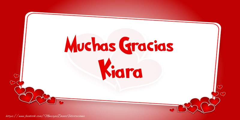Felicitaciones de gracias - Corazón | Muchas Gracias Kiara