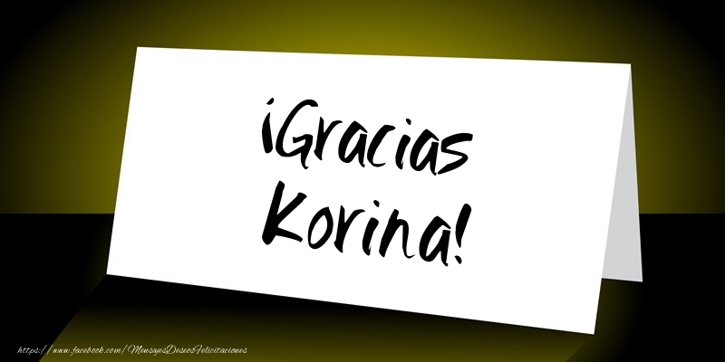Felicitaciones de gracias - ¡Gracias Korina!