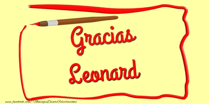 Felicitaciones de gracias - Gracias Leonard