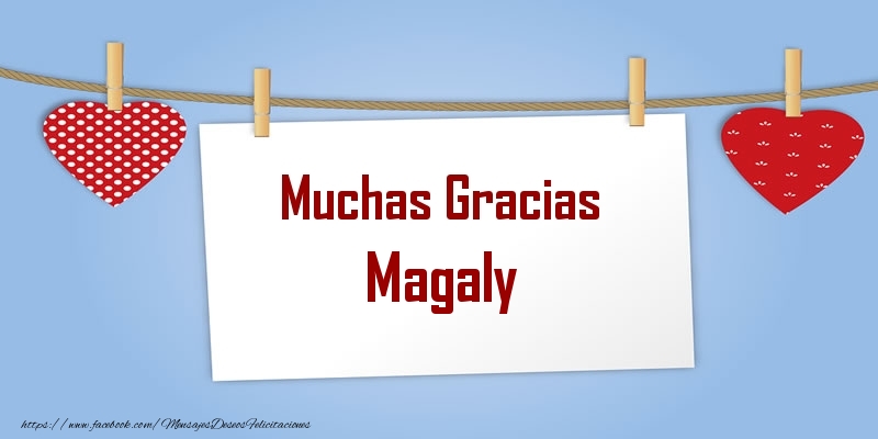 Felicitaciones de gracias - Corazón | Muchas Gracias Magaly