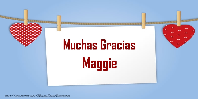 Felicitaciones de gracias - Corazón | Muchas Gracias Maggie
