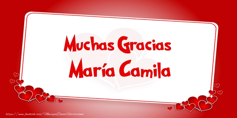 Felicitaciones de gracias - Muchas Gracias María Camila