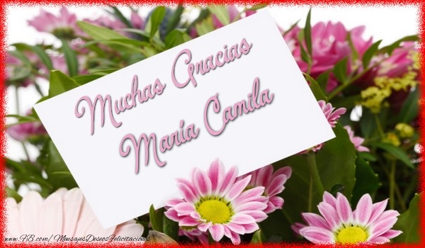 Felicitaciones de gracias - Flores | Muchas Gracias María Camila