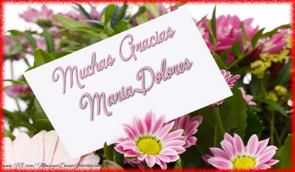 Felicitaciones de gracias - Flores | Muchas Gracias Maria Dolores