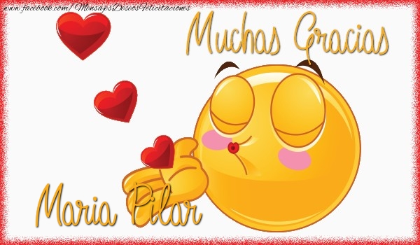 Felicitaciones de gracias - Corazón & Emoticones | Gracias Maria Pilar