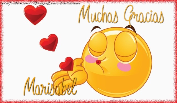 Felicitaciones de gracias - Corazón & Emoticones | Gracias Marisabel
