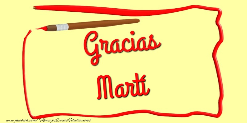 Felicitaciones de gracias - Gracias Martí