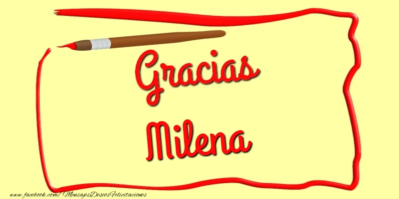 Felicitaciones de gracias - Gracias Milena
